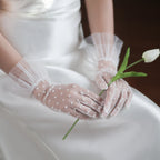 Gants en tulle doux à volants pour femmes