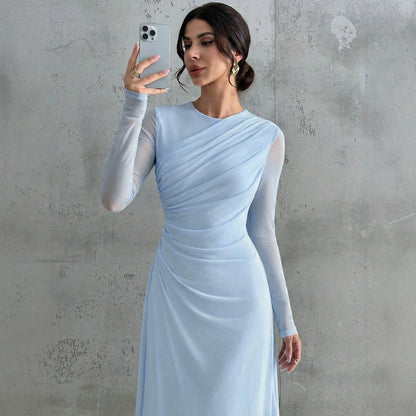 Robe en Maille Femme – Manches Longues et Ceinture