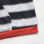 Sweat-shirt à capuche rayé noir et blanc pour femmes