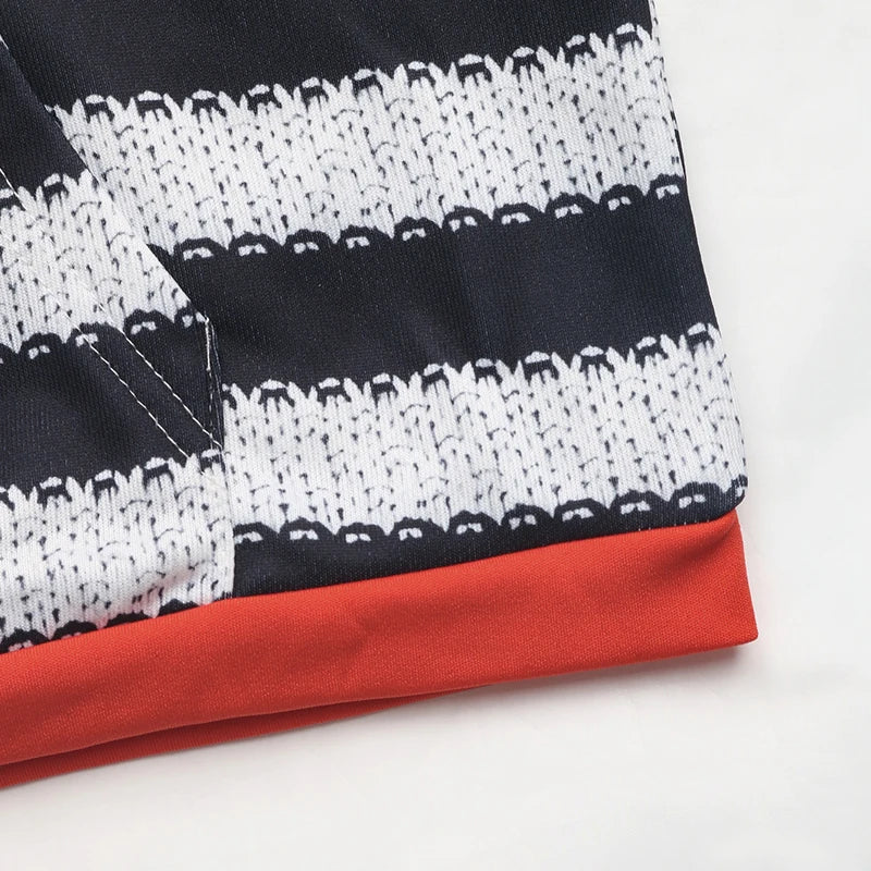 Sweat-shirt à capuche rayé noir et blanc pour femmes