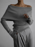 Pull à manches longues tricoté pour femmes