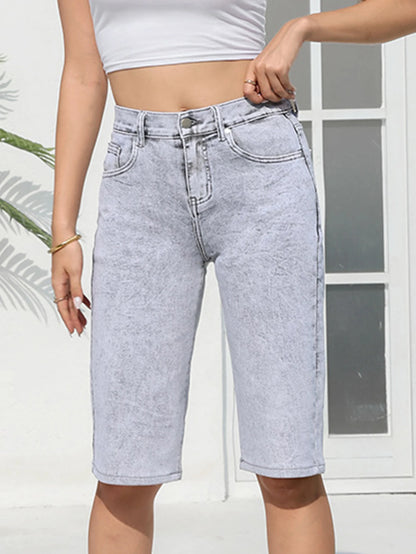 Pantacourt en Jean Femme – Taille Haute