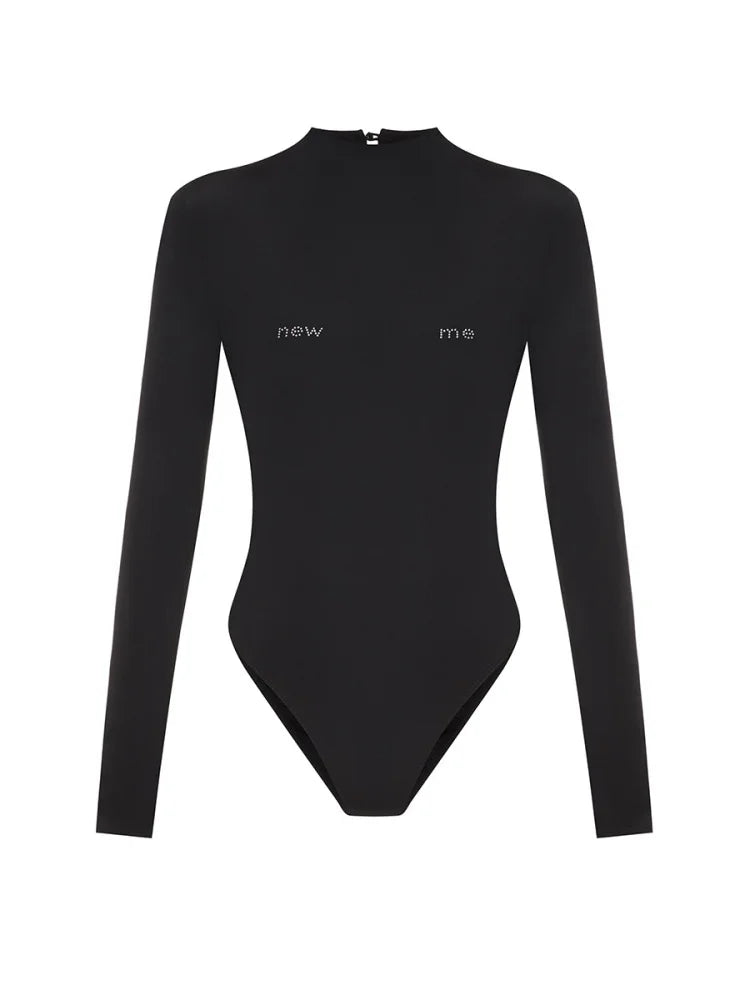 Body Femme Col Montant à Imprimé Lettres