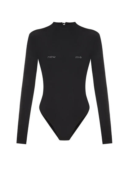 Body Femme Col Montant à Imprimé Lettres