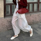 Pantalon décontracté mi-taille pour femmes