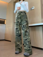 Pantalon à trous imprimé pour femmes