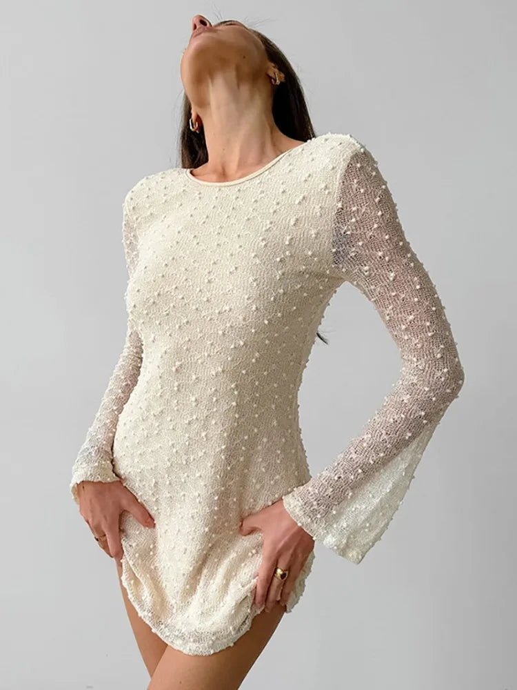 Robes courtes sexy à col rond pour femmes