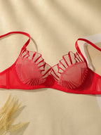Ensemble de sous-vêtement soutien-gorge sexy en dentelle brodée pour femmes