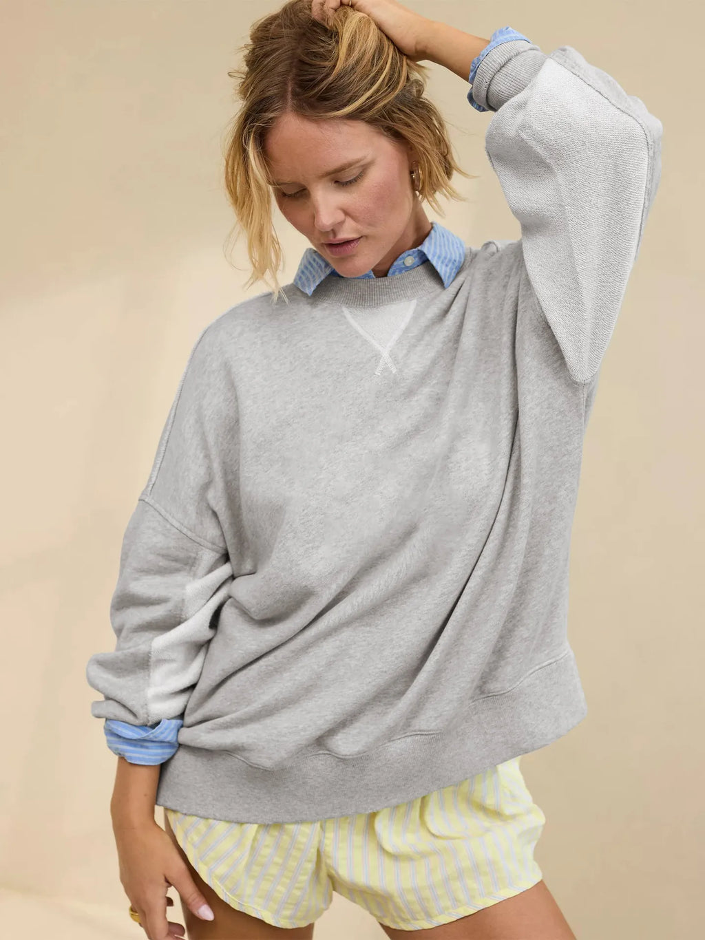 Sweat à capuche ample et décontracté à col rond pour femmes
