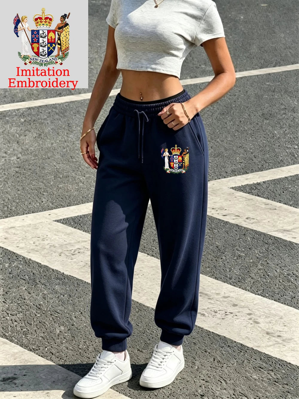 Pantalon de jogging imprimé emblème de Nouvelle-Zélande pour femmes