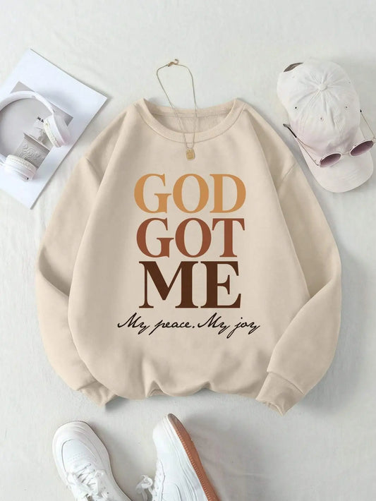 Sweat-Shirt Col Rond Femme – Imprimé God Got Me