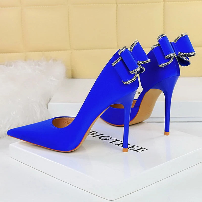 Escarpins à talons hauts avec nœud papillon au dos en biscuits pour femmes