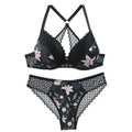Ensemble soutien-gorge à armatures rembourré et culotte assorti pour femmes
