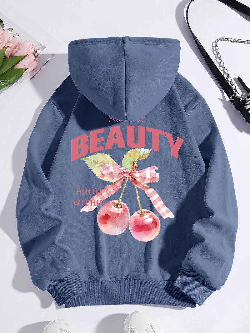 Sweat à capuche Pink Cherries pour femmes