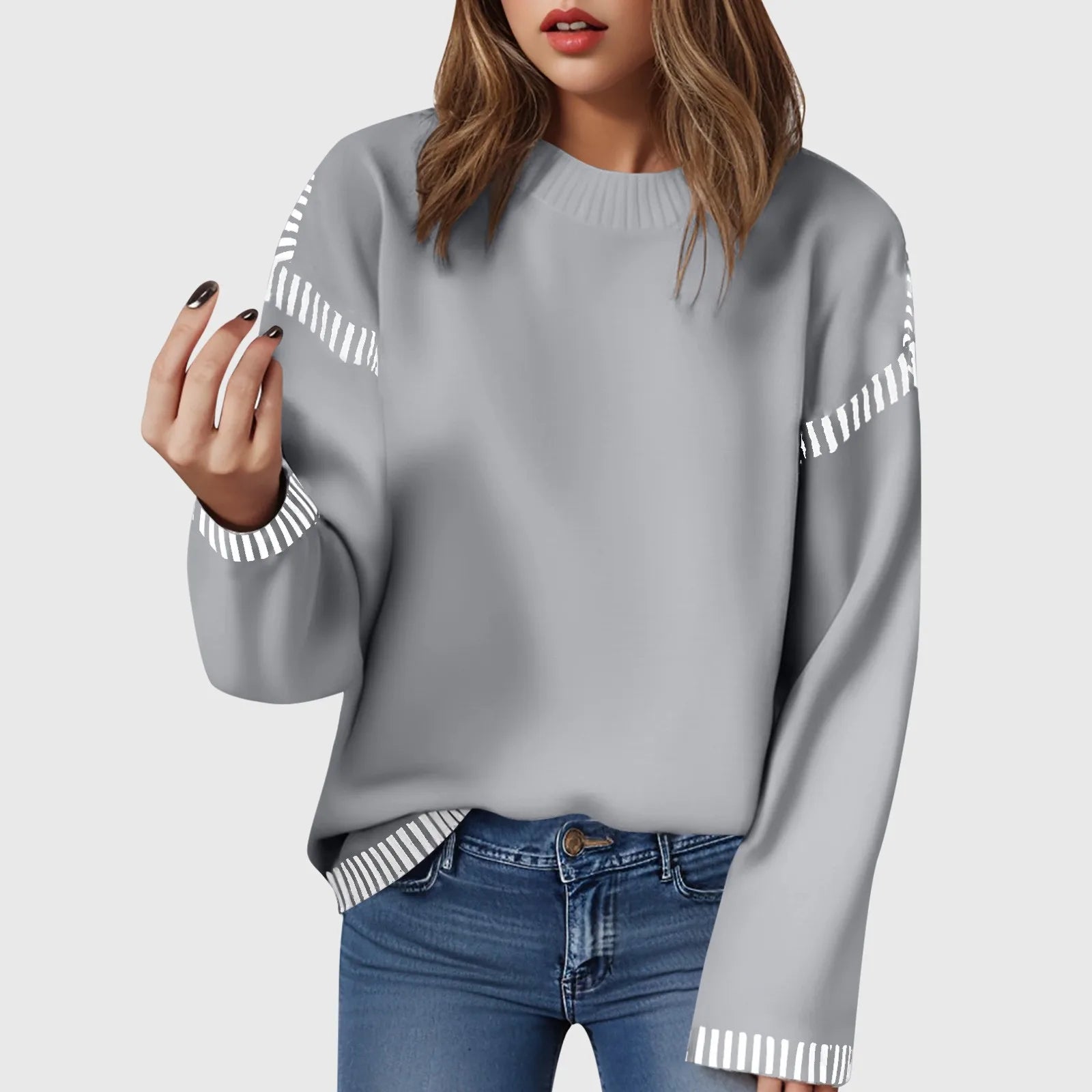 Pull ample à manches longues pour femmes