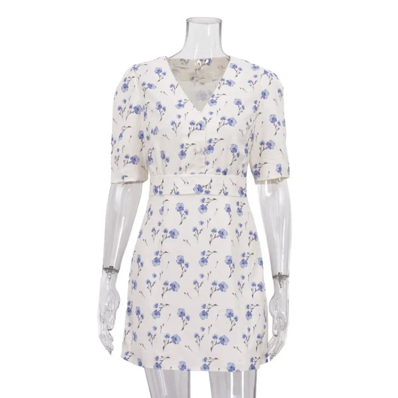 Robe courte élégante à imprimé floral pour femmes