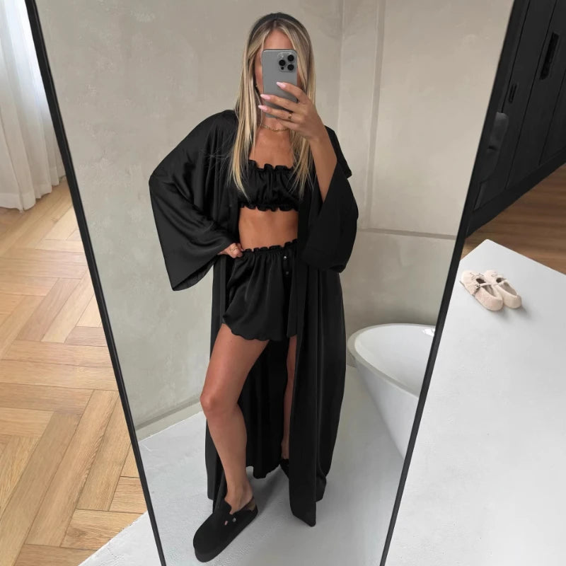 Ensemble pyjama 3 pièces décontracté pour femmes