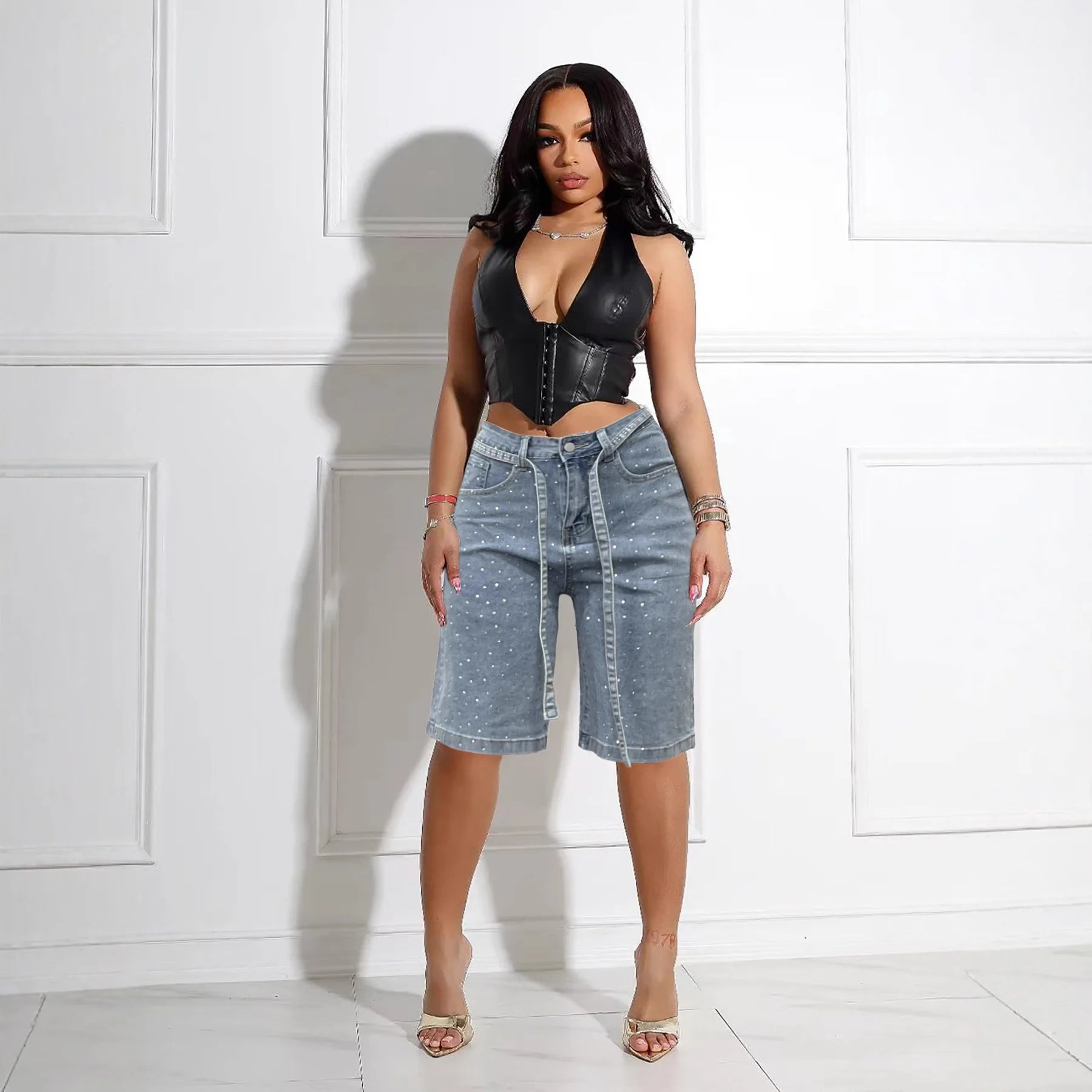 Jean capri ample en jean pour femmes