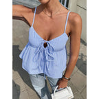 Camisole à bretelles spaghetti rayée pour femmes