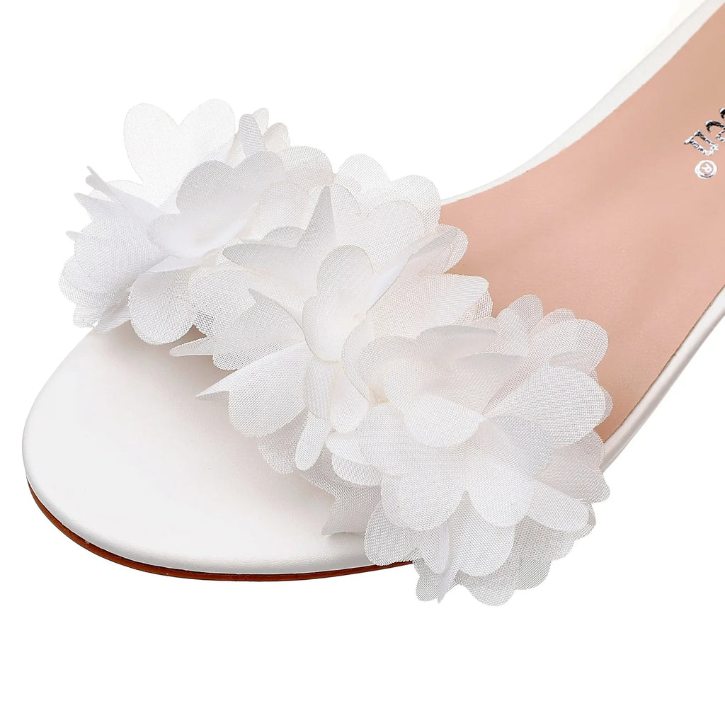 Sandales à fleurs en dentelle pour femmes