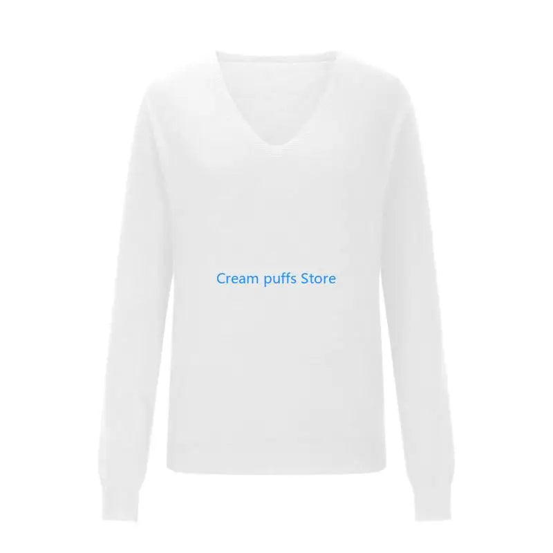 Pull en tricot côtelé doux à col en V pour femmes