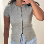 T-shirt court à manches courtes pour femmes