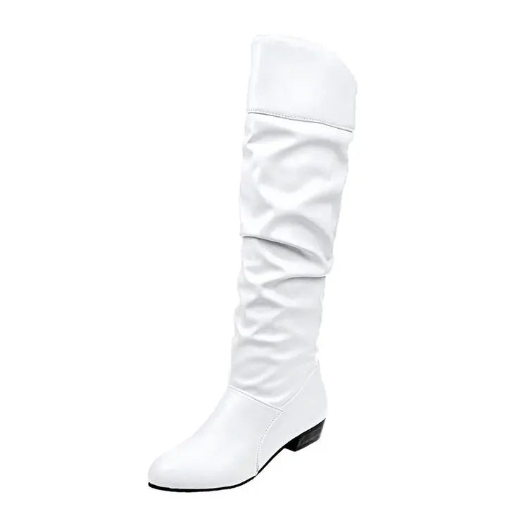 Bottes en cuir à talon pour femmes