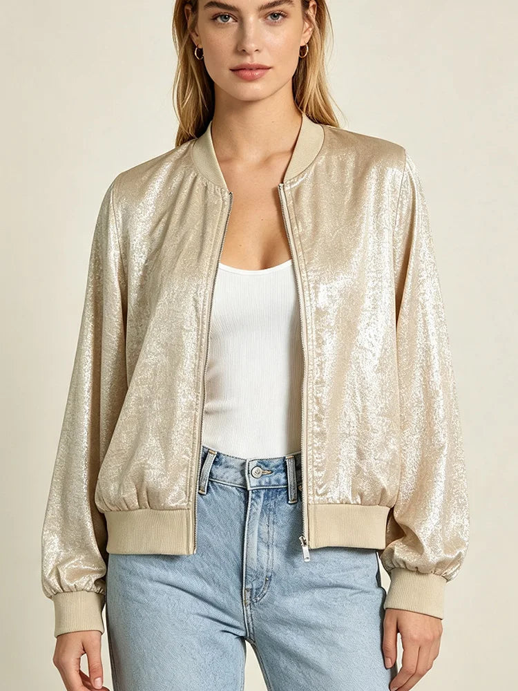 Veste de Baseball Femme – Col Montant Tendance