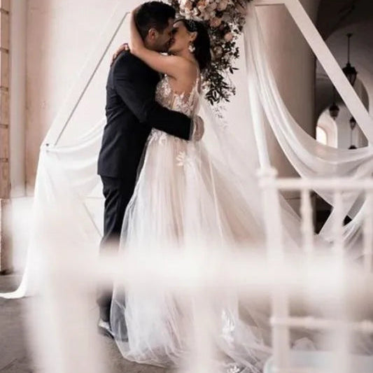 Robe de mariée longue en Tulle pour femmes
