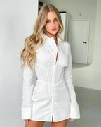 Robe chemisier à manches longues pour femmes