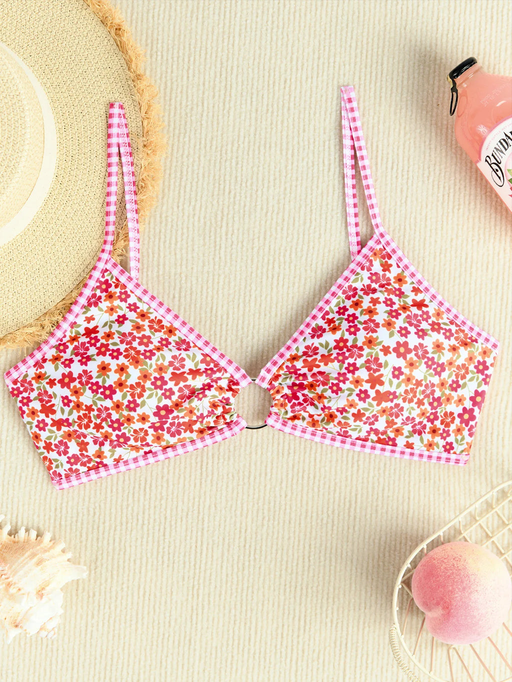 Maillot de bain 2 pièces  fleur imprimé pour femmes