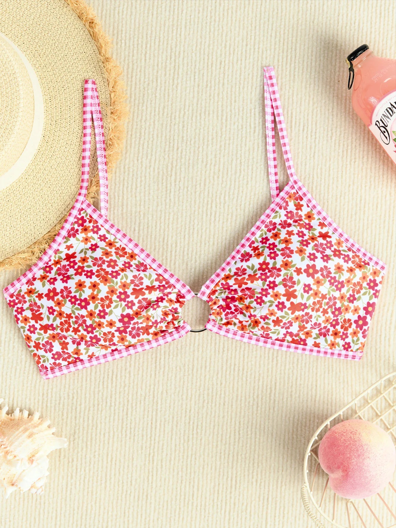 Maillot de bain 2 pièces  fleur imprimé pour femmes