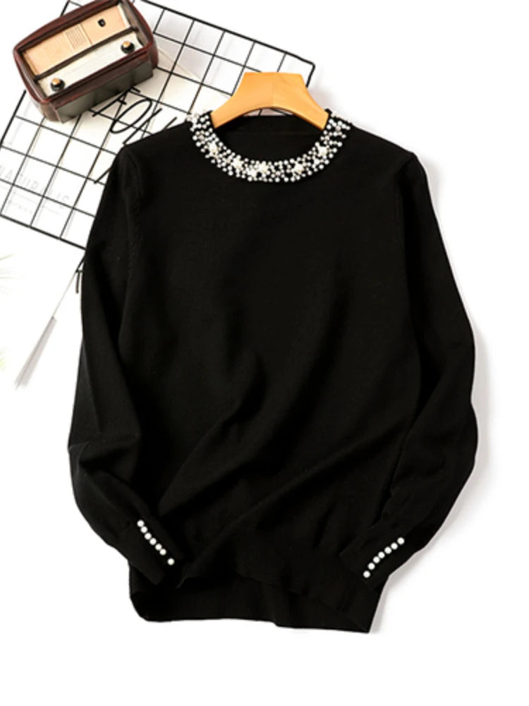 Pull Bicolore en Maille Femme – Manches Longues