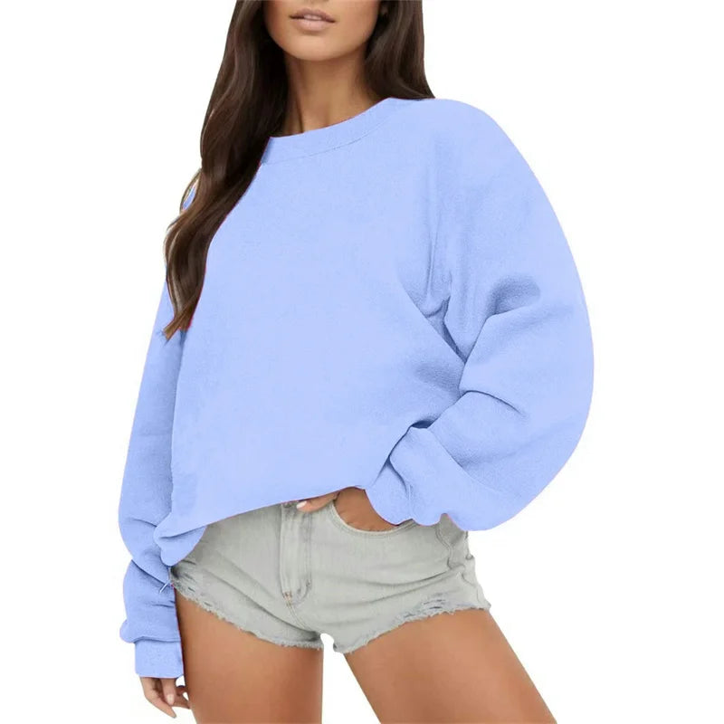 Pull décontracté couleur unie pour femmes