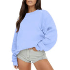 Pull décontracté couleur unie pour femmes