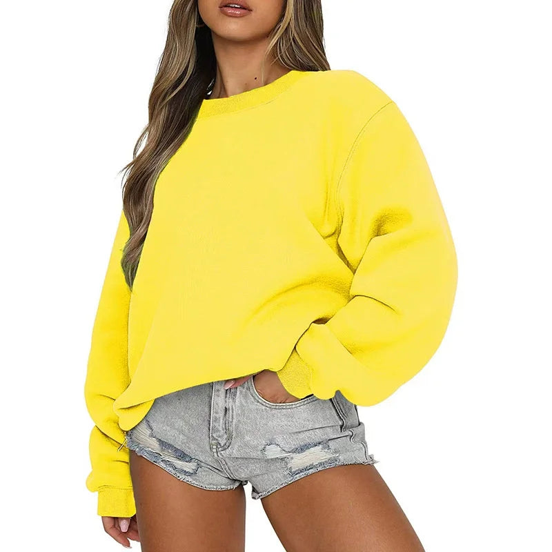 Pull décontracté couleur unie pour femmes
