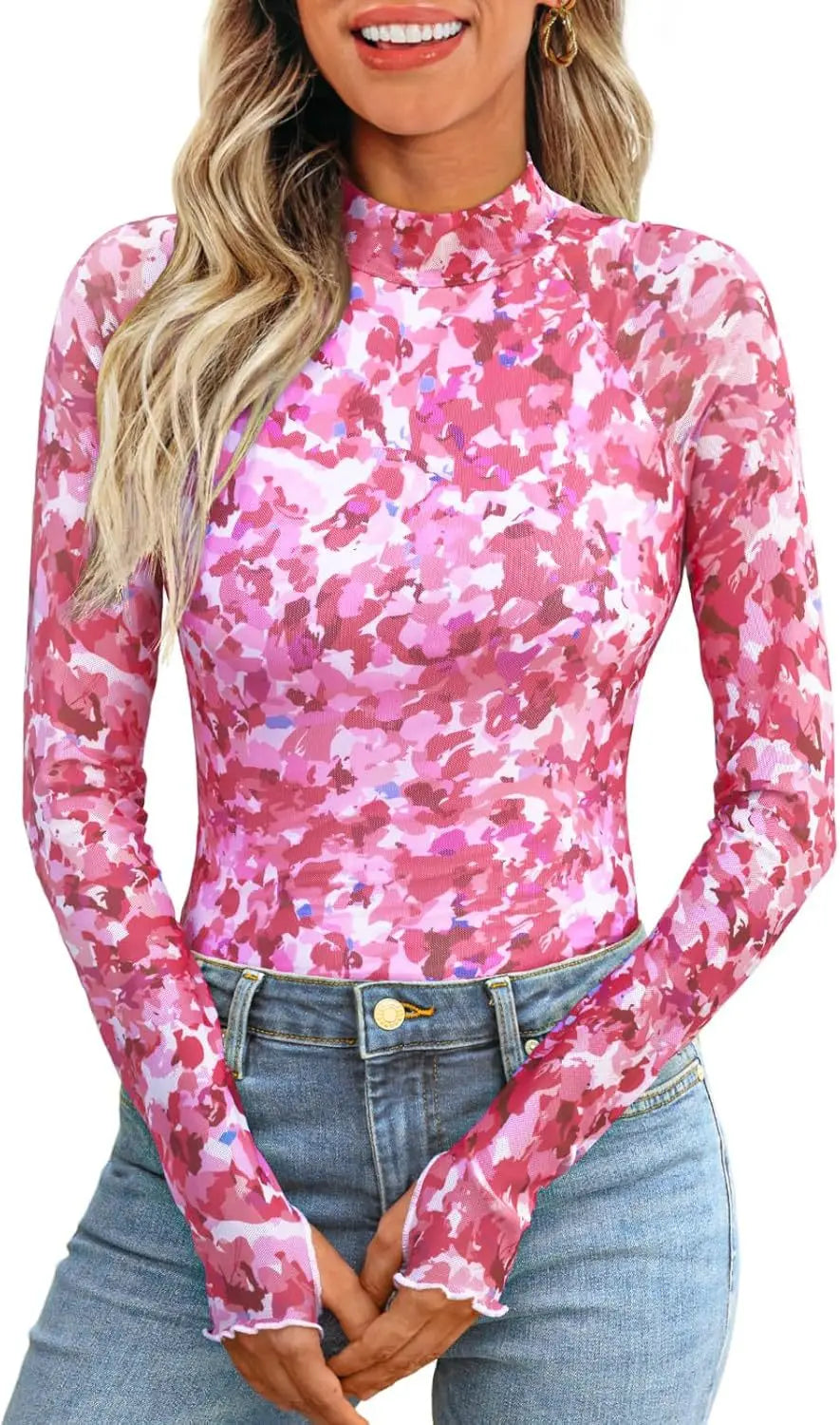 T-shirt à col roulé pour femmes