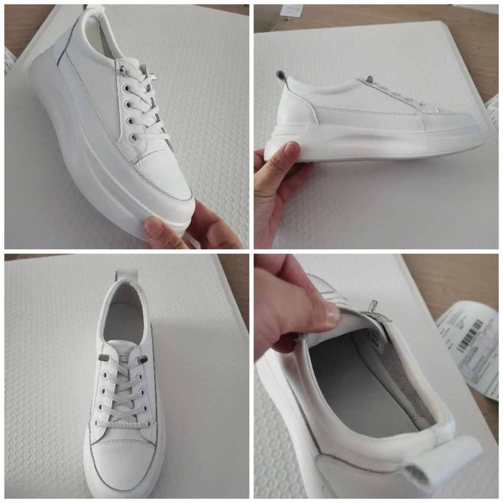 Baskets en cuir véritable respirante pour femmes