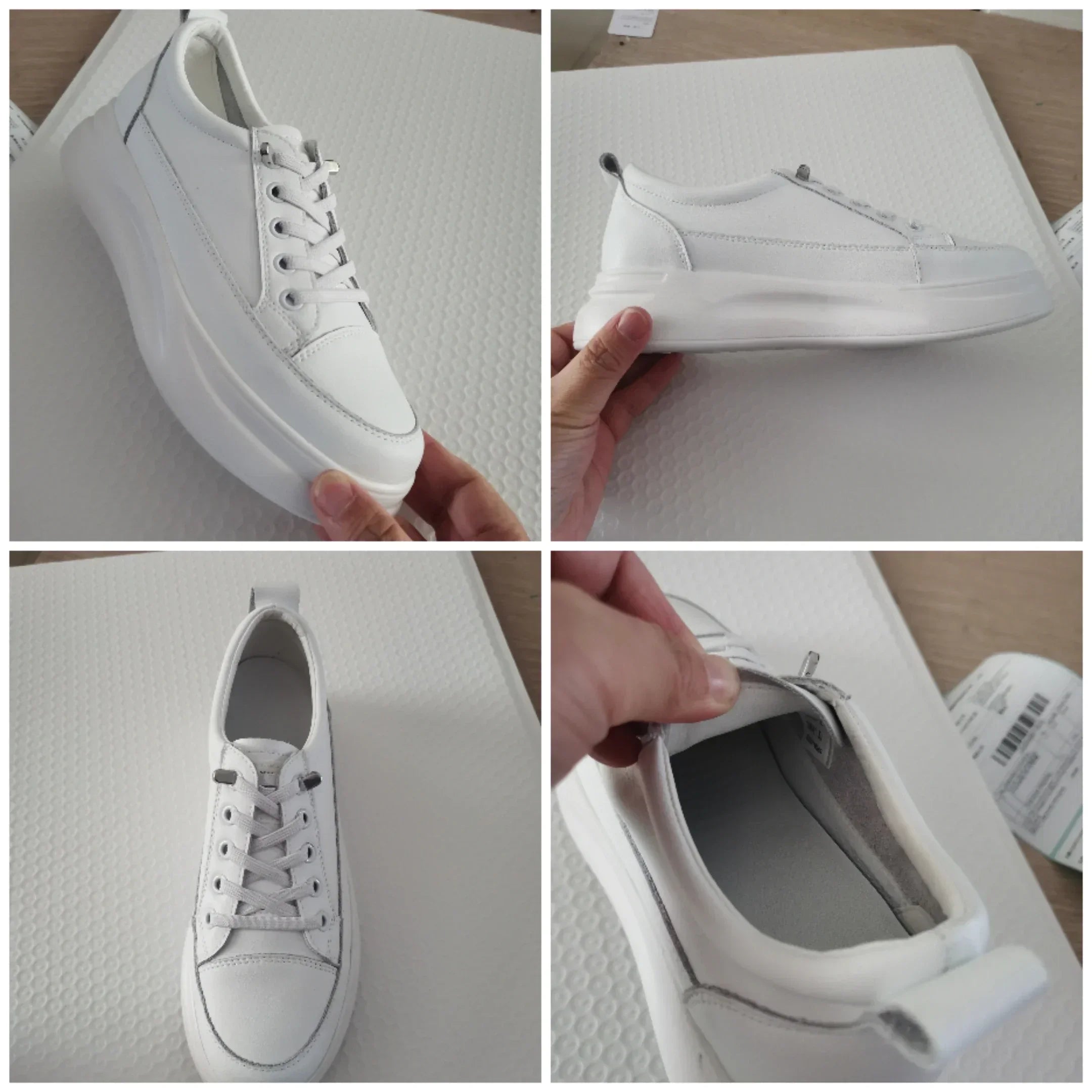 Baskets en cuir véritable respirante pour femmes