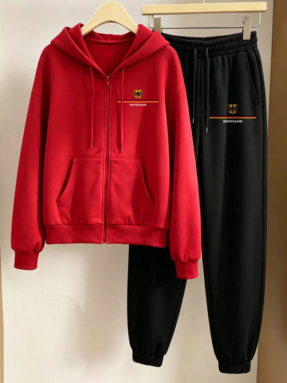 Ensemble 2 Pièces Femme – Sweat à Capuche Zippé