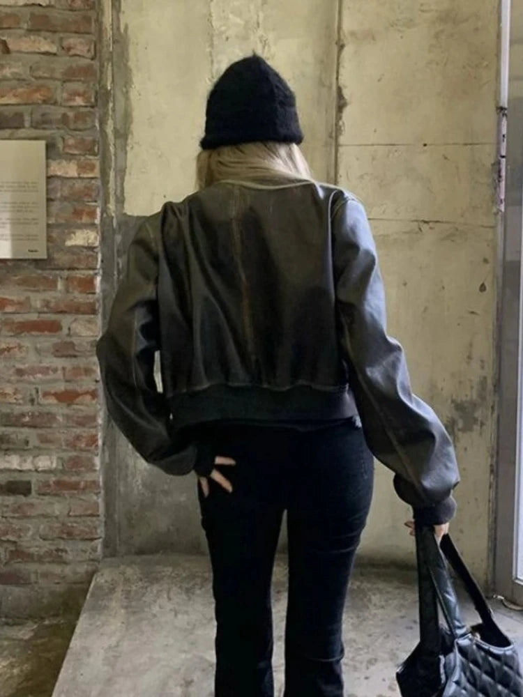 Veste Moto Courte Femme – Cuir