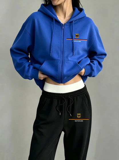 Ensemble 2 Pièces Femme – Sweat à Capuche Zippé