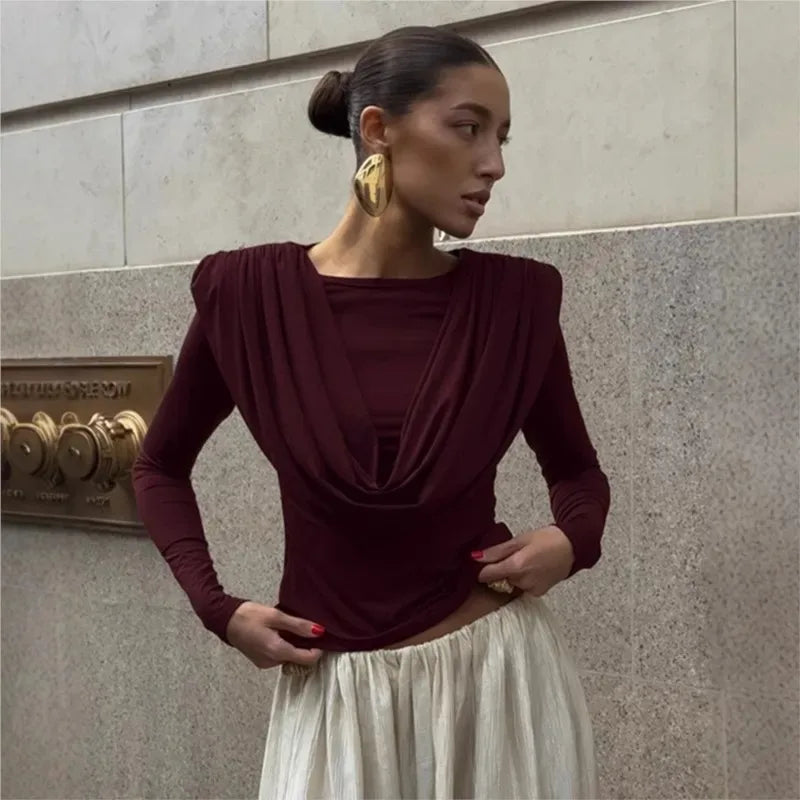 T-shirt à manches longues décontracté pour femmes