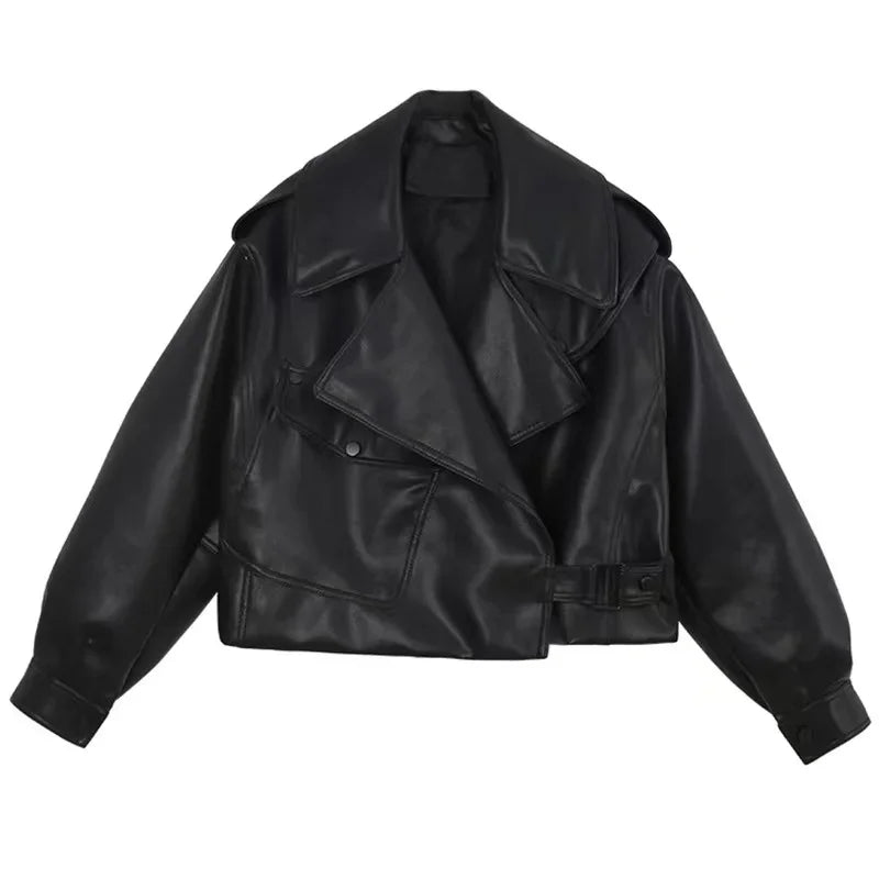 Veste en similicuir souple pour femmes