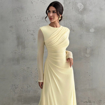 Robe en Maille Femme – Manches Longues et Ceinture