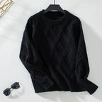 Pull à manches et col rond pour femmes