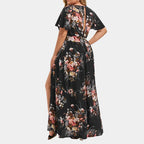 Robe fendue imprimée pour femmes