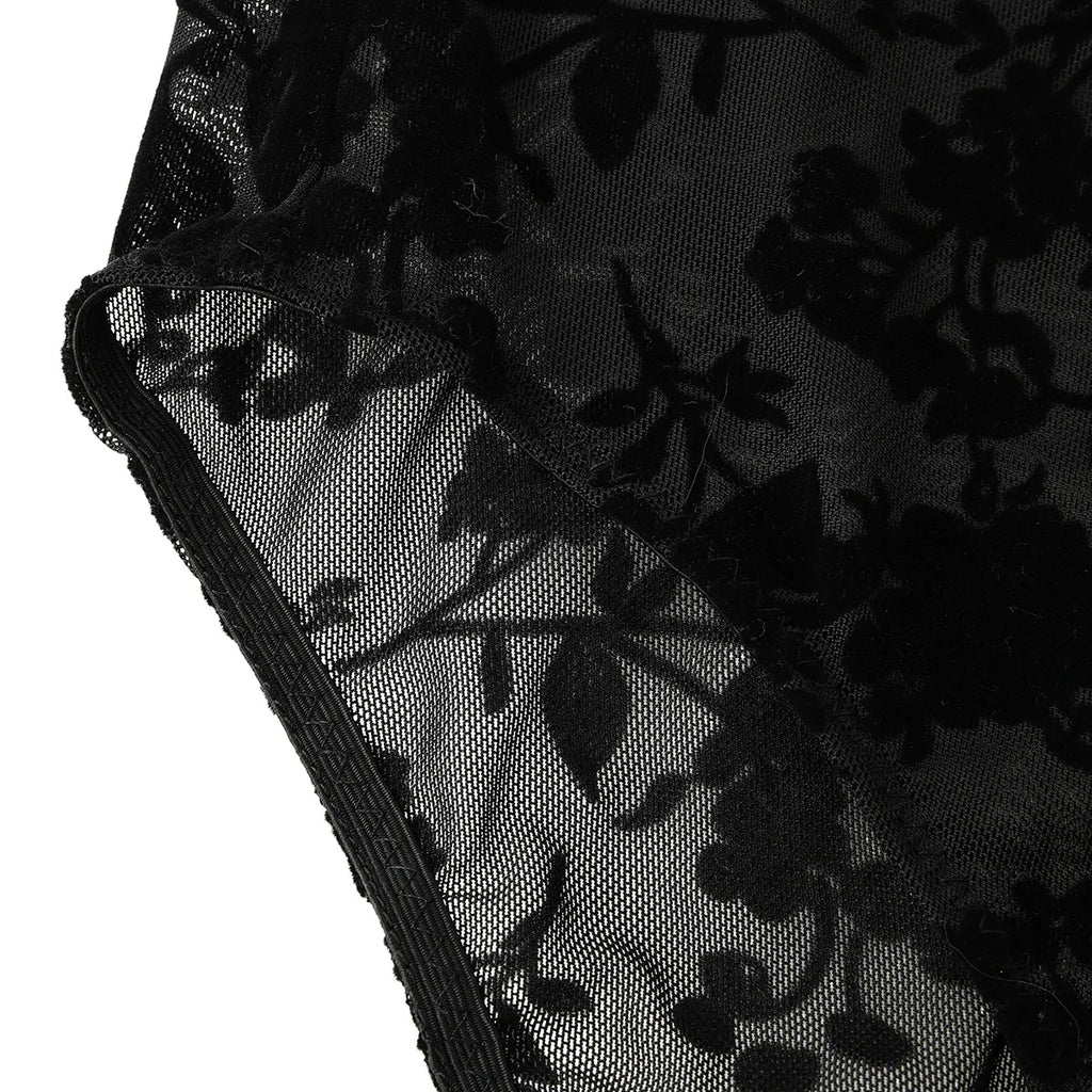 Body bustier sexy en maille imprimé pour femmes