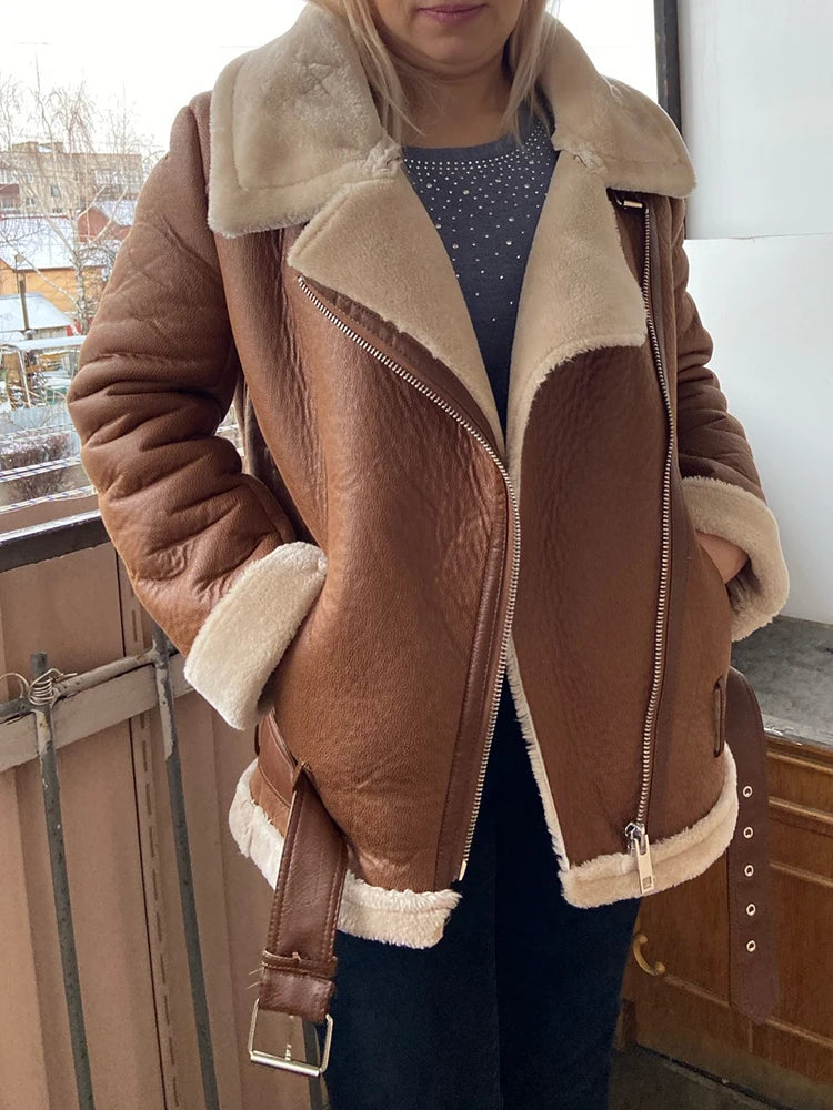 Veste en fausse fourrure pour femmes