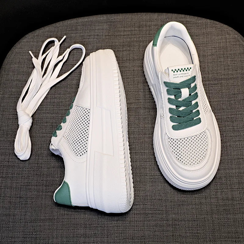 baskets en cuir véritable pour femmes,